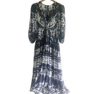CALVIN KLEIN Blue Tie Dye Maxi Dress 8